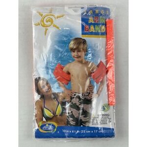 INTEX Arm Bands Child Swim Aide Large Pool Water Wings Floaties Neon 1 Pair Rare